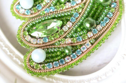 Brooch Bead Embroidery kit Christmas tree DIY Tela Artis