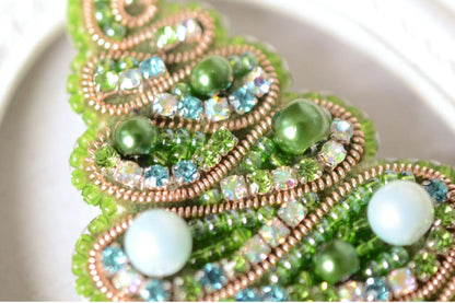 Brooch Bead Embroidery kit Christmas tree DIY Tela Artis