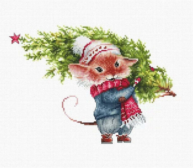 Counted Cross Stitch Kit Christmas tree DIY Luca-S