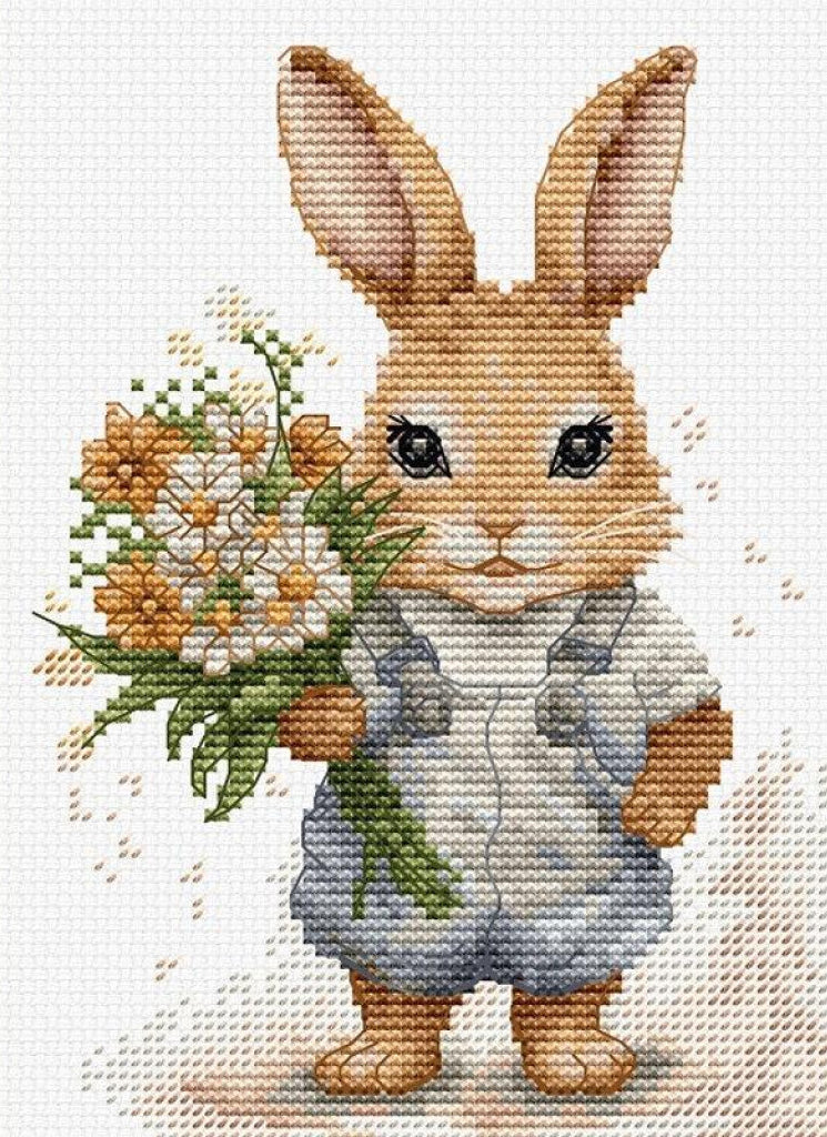 Counted Cross Stitch Kit Happy bunny DIY Luca-S