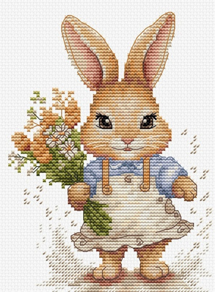 Counted Cross Stitch Kit Happy bunny DIY Luca-S