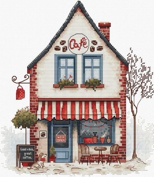 Counted Cross stitch kit Cafe DIY Luca-S