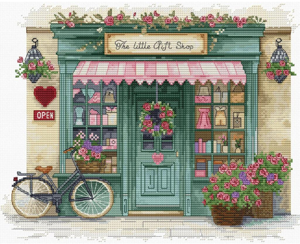 Counted Cross stitch kit Little Gift Shop DIY Luca-S