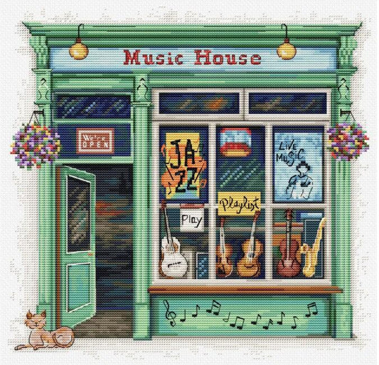Counted Cross stitch kit House of Music DIY Luca-S