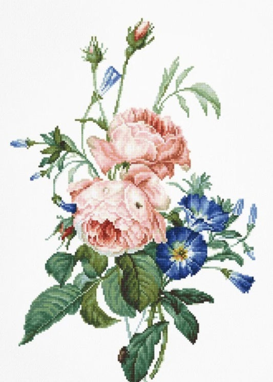 Counted Cross stitch kit Bouquet with roses DIY Luca-S