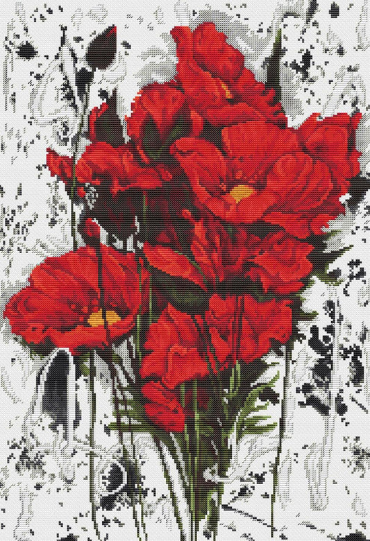 Counted Cross stitch kit Poppies DIY Luca-S