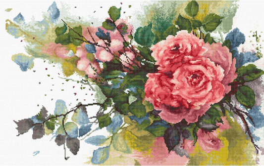 Counted Cross stitch kit Red roses DIY Luca-S