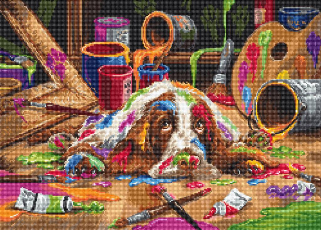 Counted Cross Stitch Kit Dog DIY Luca-S