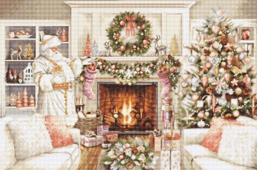 Counted Cross Stitch Kit Santa Christmas DIY Luca-S