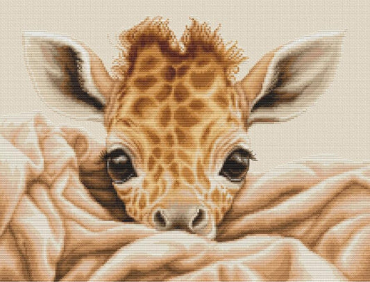 Kit de broderie au point de croix compté Petite girafe Luca-S DIY Toile non imprimée 