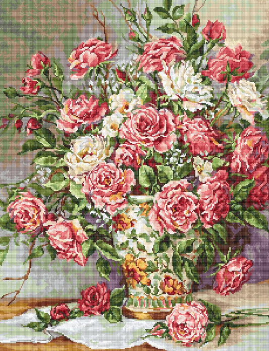 Counted Cross stitch kit Bouquet of flowers DIY Luca-S