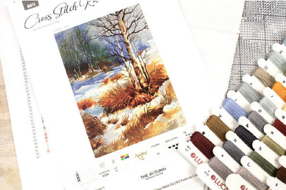 Counted Cross stitch kit Autumn Fall DIY Luca-S