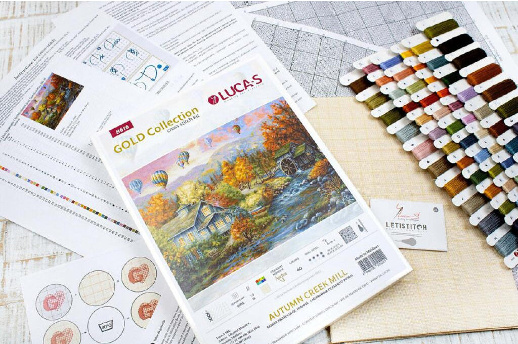 Kreuzstichset Autumn Creek Mill DIY Luca-S Unbedruckte Leinwand 