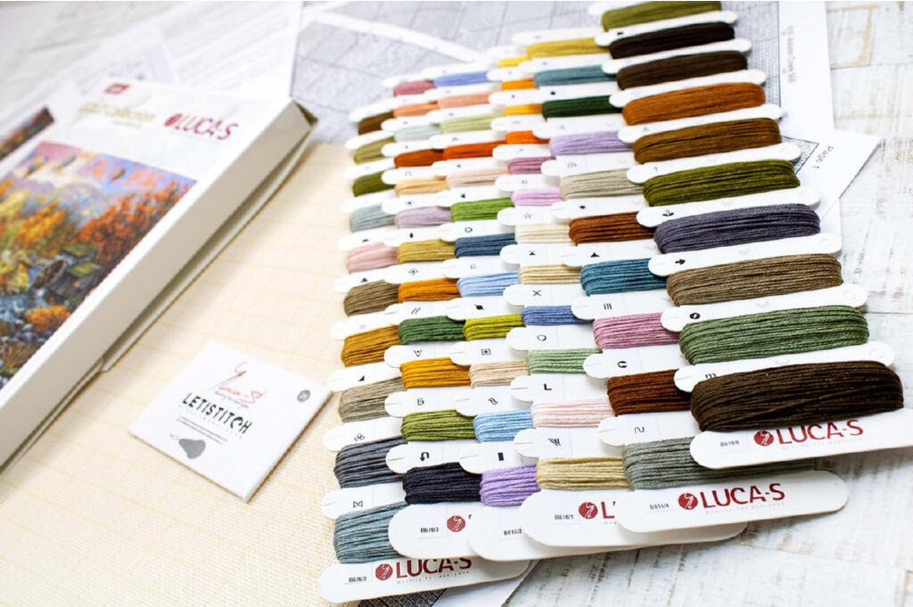 Kreuzstichset Autumn Creek Mill DIY Luca-S Unbedruckte Leinwand 