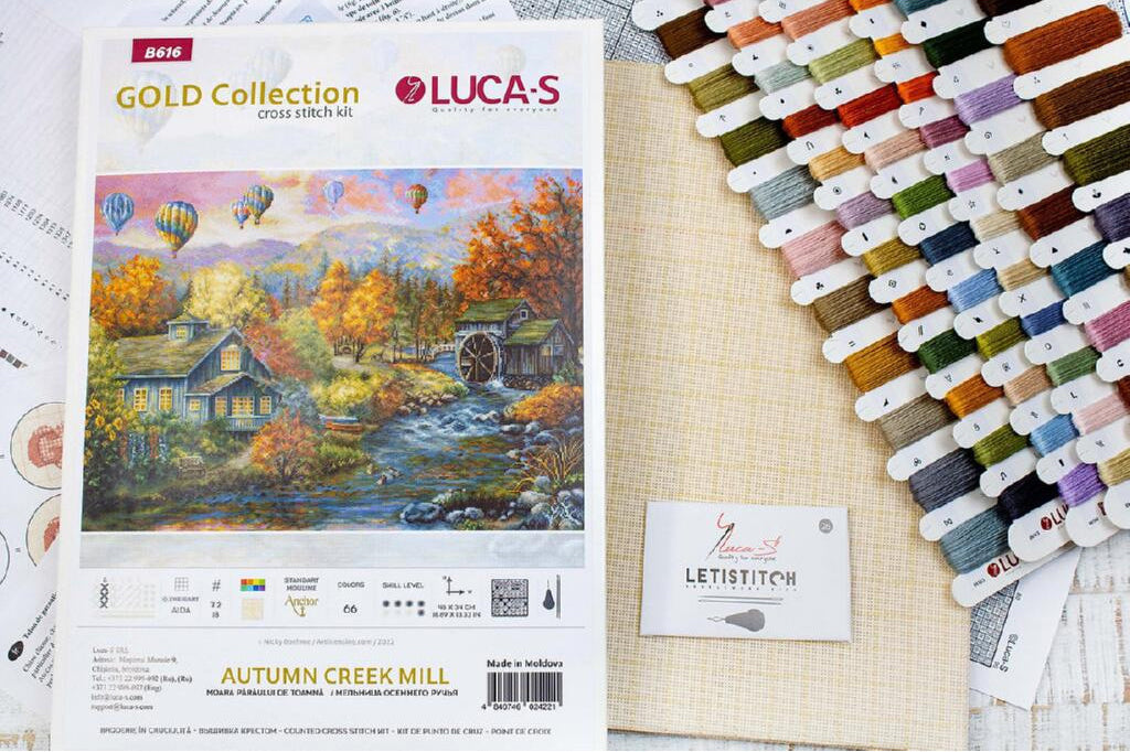 Kreuzstichset Autumn Creek Mill DIY Luca-S Unbedruckte Leinwand 