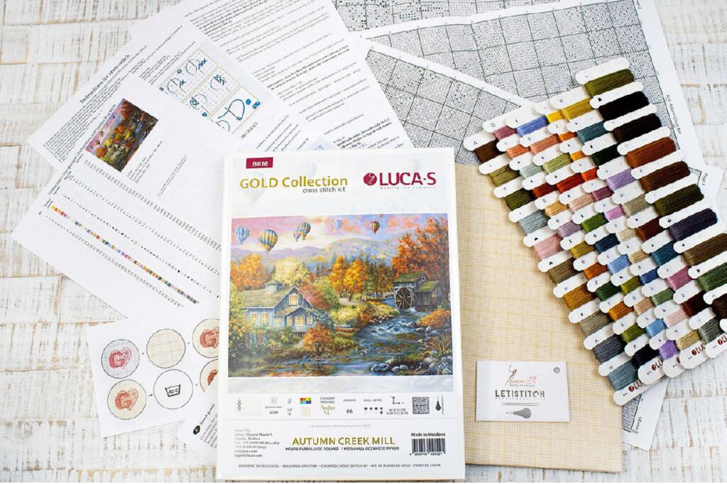 Kreuzstichset Autumn Creek Mill DIY Luca-S Unbedruckte Leinwand 