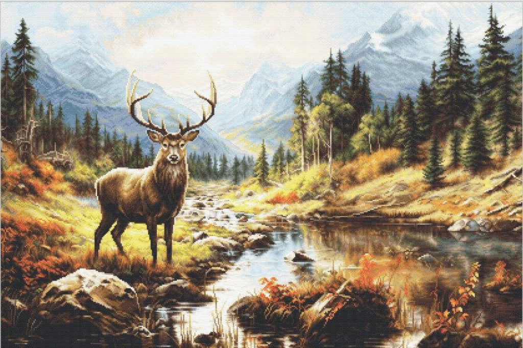 Kreuzstichset „Schönheit der Natur“ von Luca-S zum Selbermachen, unbedruckte Leinwand 