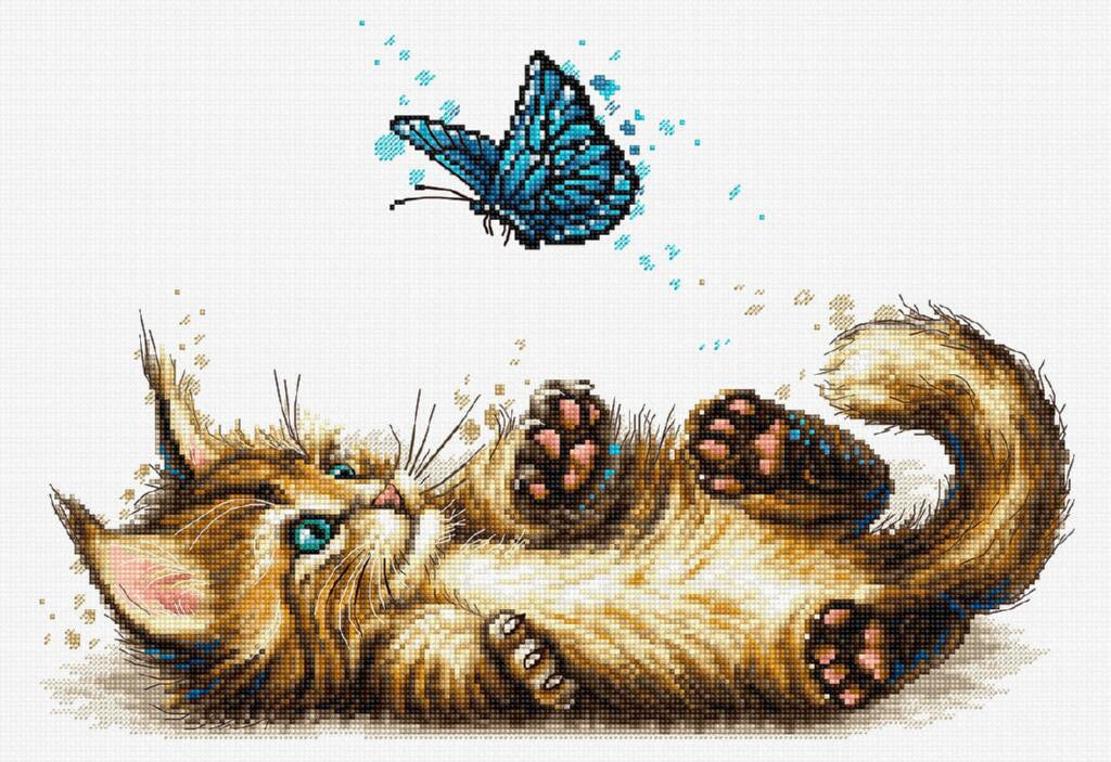 Counted Cross Stitch Kit Cat DIY Luca-S