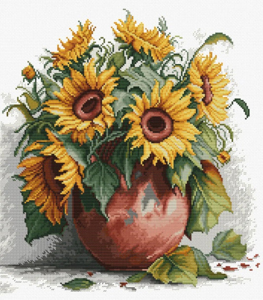 Counted Cross Stitch Kit Sunflowers DIY Luca-S