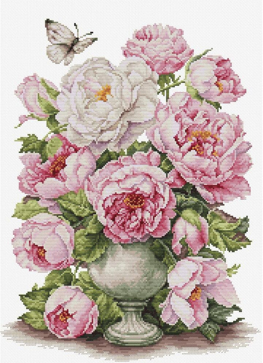 Counted Cross Stitch Kit Pink roses DIY Luca-S