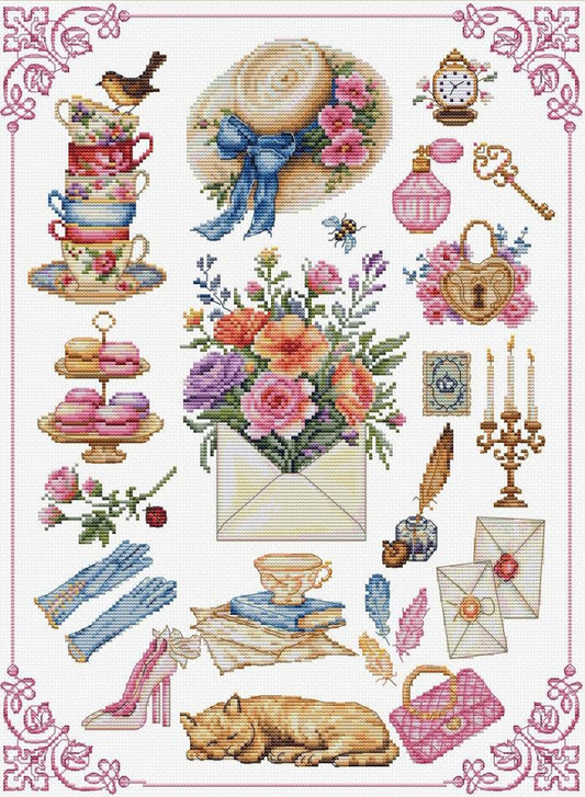 Counted Cross Stitch Kit Flowers DIY Luca-S