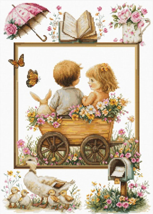 Counted Cross Stitch Kit Children's adventures DIY Luca-S