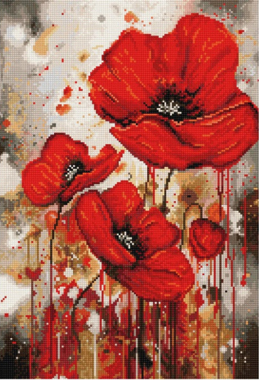 Counted Cross Stitch Kit Poppies DIY Luca-S