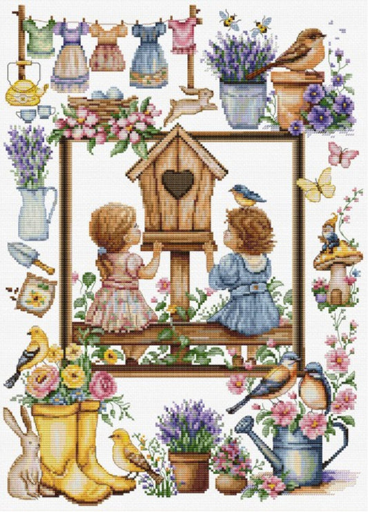 Counted Cross Stitch Kit Spring garden DIY Luca-S