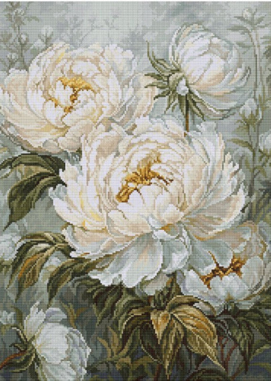 Counted Cross Stitch Kit Peonies DIY Luca-S