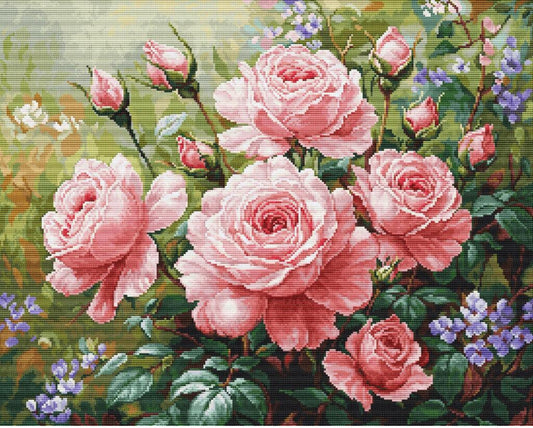 Counted Cross Stitch Kit Roses Flowers DIY Luca-S