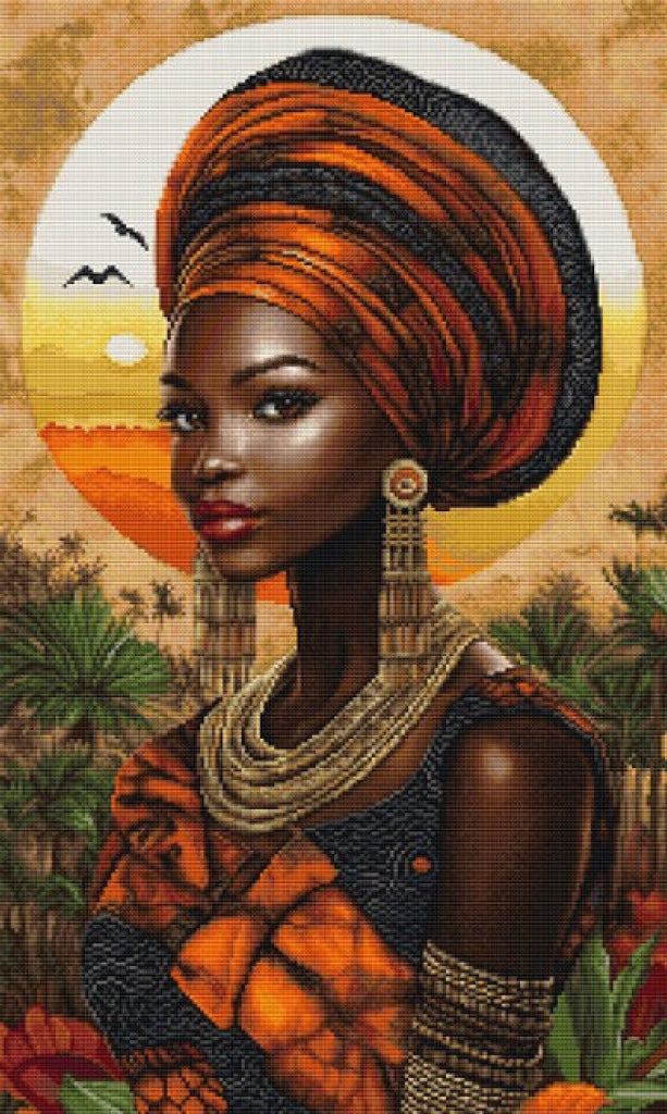 Counted Cross Stitch Kit Queen of the Sunny Continent DIY Luca-S