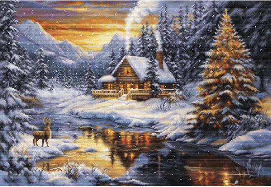 Counted Cross Stitch Kit Winter Evening DIY Luca-S