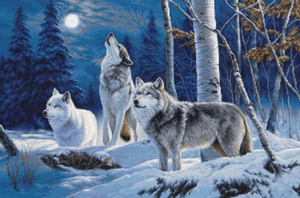 Counted Cross Stitch Kit Wolves DIY Luca-S