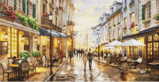 Counted Cross stitch kit Night Café DIY Luca-S