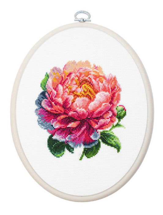 Counted Cross Stitch Kit Peony Flowers DIY Luca-S