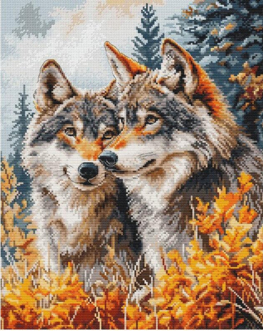 Counted Cross Stitch Kit Wolves DIY Luca-S