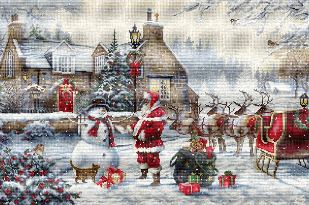 Counted Cross Stitch Kit Santa's cottage DIY Luca-S