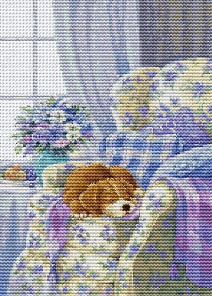 Counted Cross Stitch Kit Dog DIY Luca-S