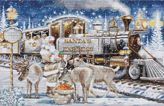 Counted Cross Stitch Kit Santa`s express DIY Luca-S