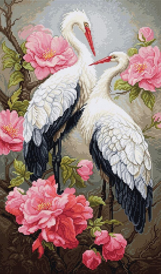 Counted Cross Stitch Kit Cranes DIY Luca-S