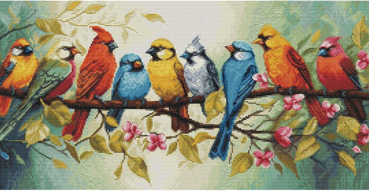 Counted Cross Stitch Kit Bird song DIY Luca-S