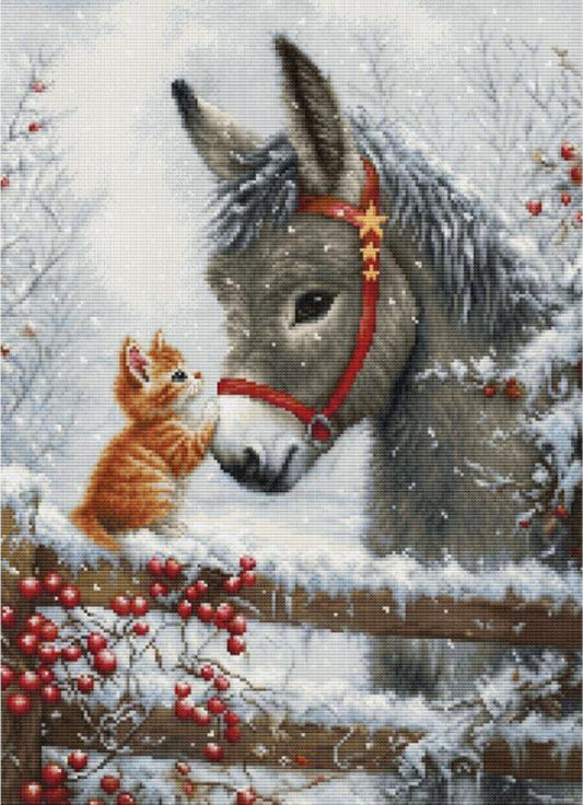 Counted Cross Stitch Kit Warm embrace DIY Luca-S