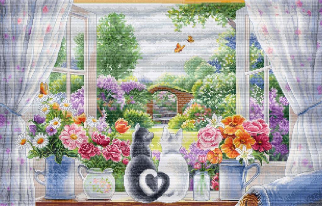 Counted Cross Stitch Kit Home cats DIY Luca-S