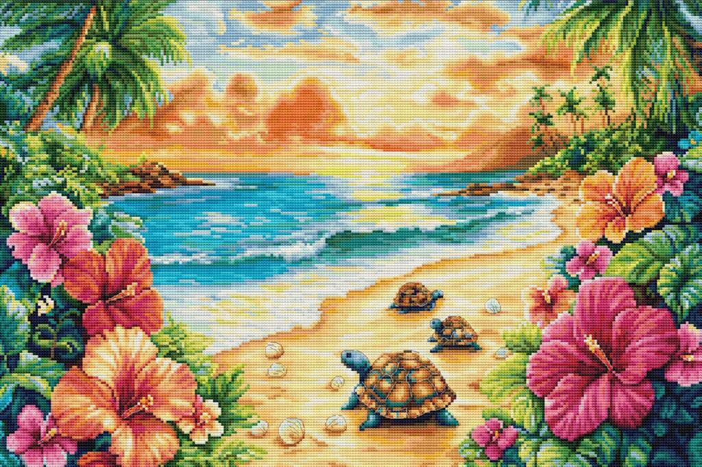 Counted Cross stitch kit Tropical Summer DIY Luca-S