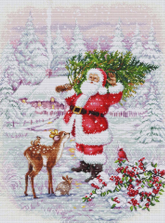 Counted Cross Stitch Kit Santa DIY Luca-S