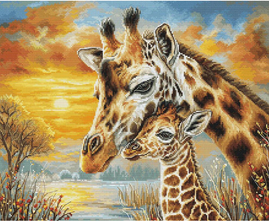 Counted Cross Stitch Kit Giraffes DIY Luca-S