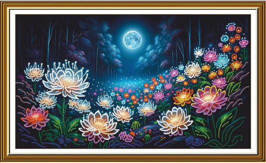 Bead Embroidery Kit Moon flowers DIY Nova Sloboda