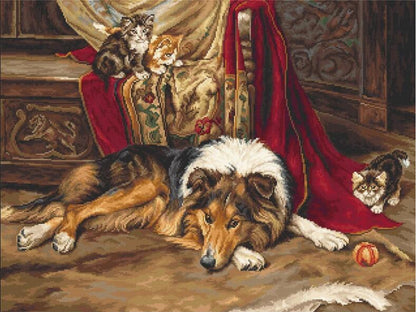 Gobelin kit Needlework Tapestry Kit "Dog and cats" DIY by Luca-S