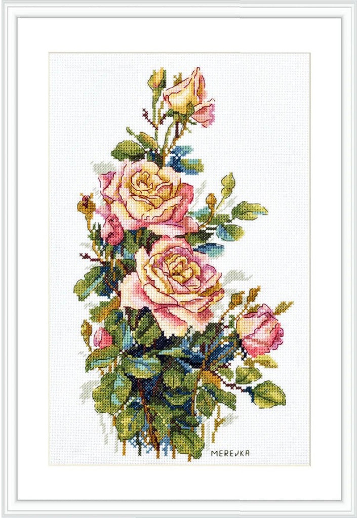 Counted Cross Stitch Kit Roses DIY Merejka 