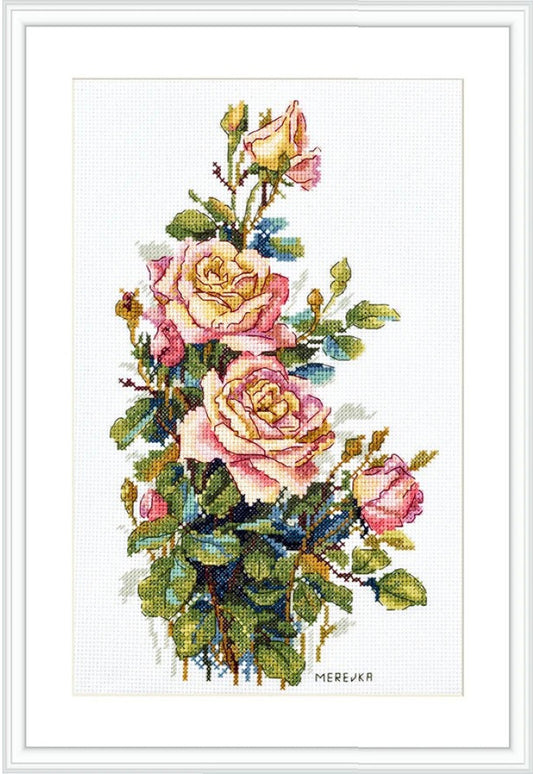Counted Cross Stitch Kit Roses DIY Merejka 